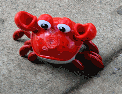 One of the most popular attendees    the Bubble Blowing Red Crab